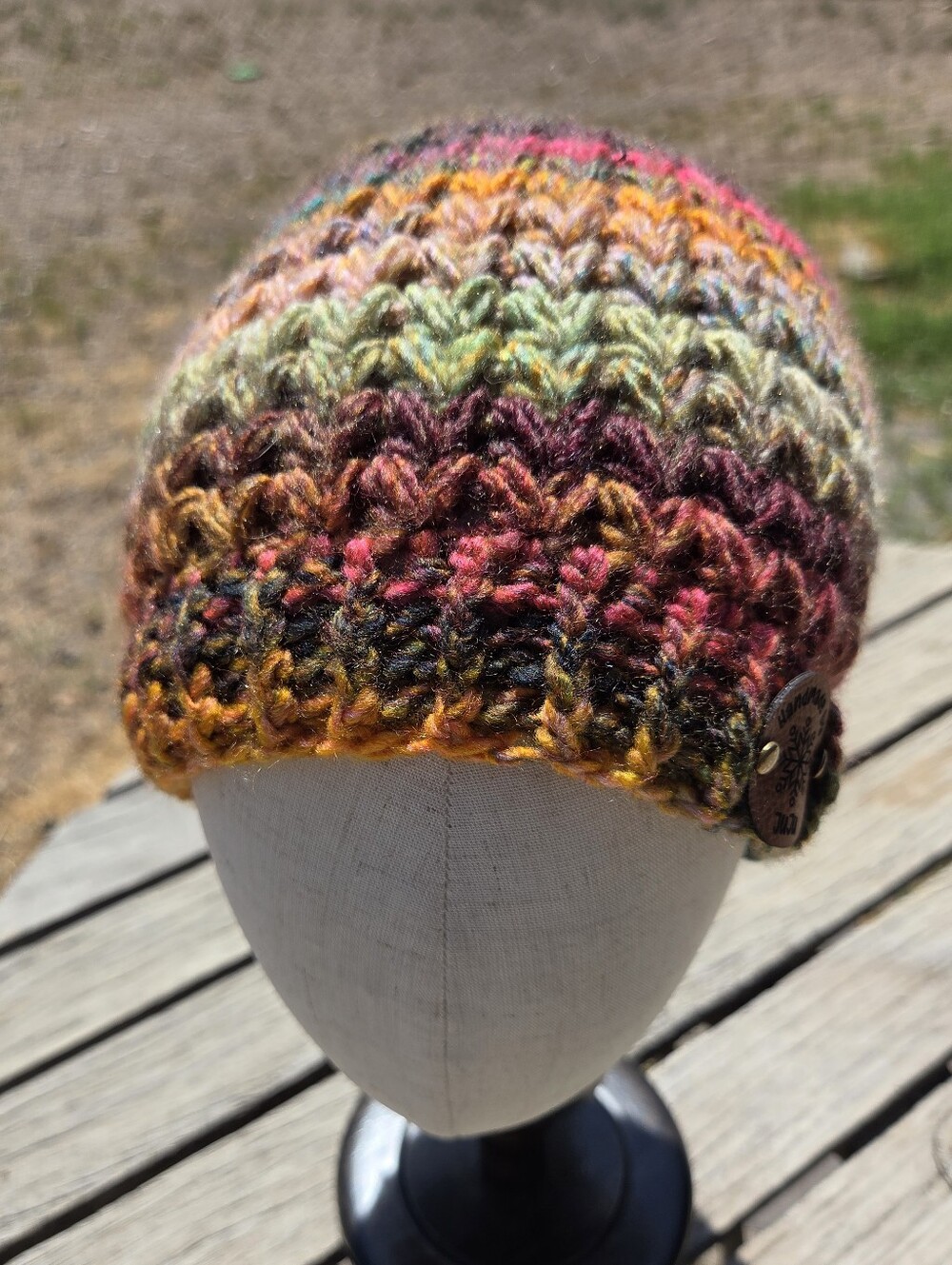 Artisan Handmade Crochet "70s Flashback" Cozy Boho Slouch Hat - Picture 2 of 8